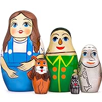 AEVVV Wizard of Oz Nesting Dolls, 5 Pcs - Eco-Friendly Wood Matryoshka - Unique Gift and Decor