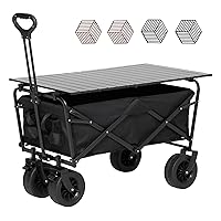 Folding Outdoor Camping Wagon, Park Utility Wagon Picnic Camping Cart with 8