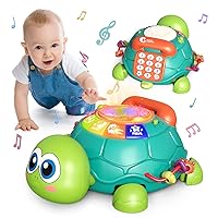 CUTE STONE Baby Toys 6 to 12 Months, Musical Turtle Crawling Baby Toys for 12-18 Months, Early Learning Educational Toy with Light & Sound,Toy for Infant Toddler Boy Girl 7 8 9 10 11 12 Month