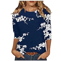 Women 3/4 Sleeve Tops Womens 3/4Sleeve Tops and Blouses Women's Petite Clothes Womens T Shirts Casual Tunic Short Sleeve Women's Three Quarter Sleeve Tops Women's Blouses Dressy Casual