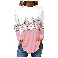 Plus Size Workout Shirts for Women Tshirt Shirts for Women Tight Long Sleeve Shirts for Women Ladies Tops and Blouses Long Sleeve Crop Tops for Women Fall Fashion for Women Pink L