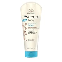 Aveeno Baby Daily Moisture Lotion for Delicate Skin with Natural Colloidal Oatmeal Dimethicone Hypoallergenic Fragrance Phthalate ParabenFree 8 oz, 1 Count