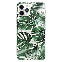 TPU Case Compatible with iPhone 15 14 13 12 11 Pro Max Plus Mini Xs Xr X 8+ 7 6 5 SE Leaf Monstera Phone Tropical Slim fit Plant Cute Pattern Print Leaves Design Clear Flexible Silicone Green
