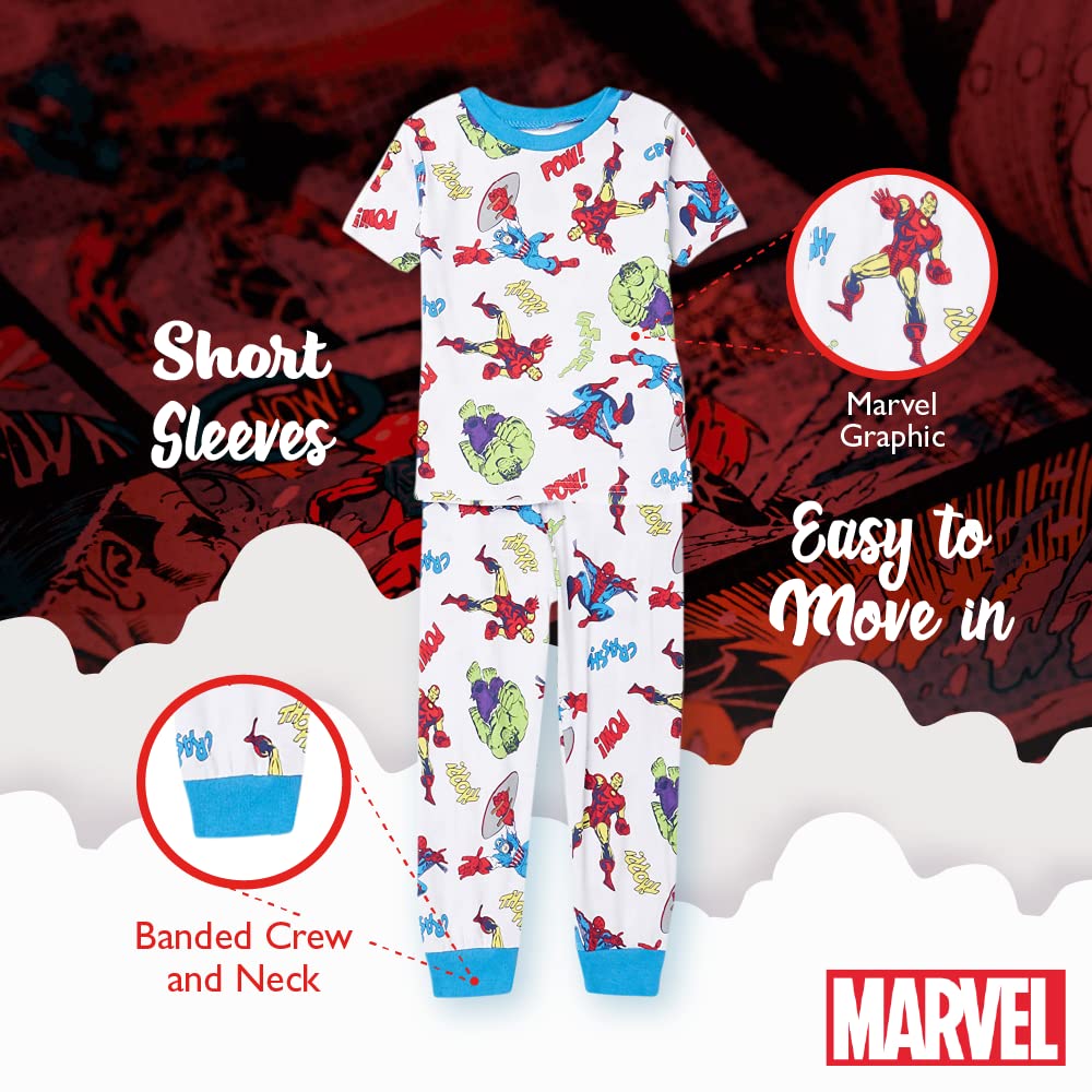 Marvel Boys' The Avengers 6-Piece Snug-Fit Cotton Pajamas Set