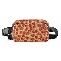 Pizza Pepperoni Fanny Pack for Women Men Belt Bag Crossbody Waist Pouch Waterproof Everywhere Purse Fashion Sling Bag for Running Hiking Workout Travel