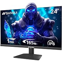 SANSUI 165Hz Gaming Monitor 24 inch, DP x1 HDMI x2 Ports IPS FHD Computer Monitor, Racing FPS RTS Gaming Modes/VESA Mount/Frameless/Eye Care (ES-G24X5 HDMI Cable 1.5m Included)