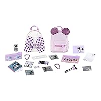 REAL LITTLES Disney 100 Anniversary Pack. Mickey & Minnie Shimmer Together Mini Backpacks. 2 Exclusive Mini Backpacks with 12 Exclusive Mini Stationery Items Inside