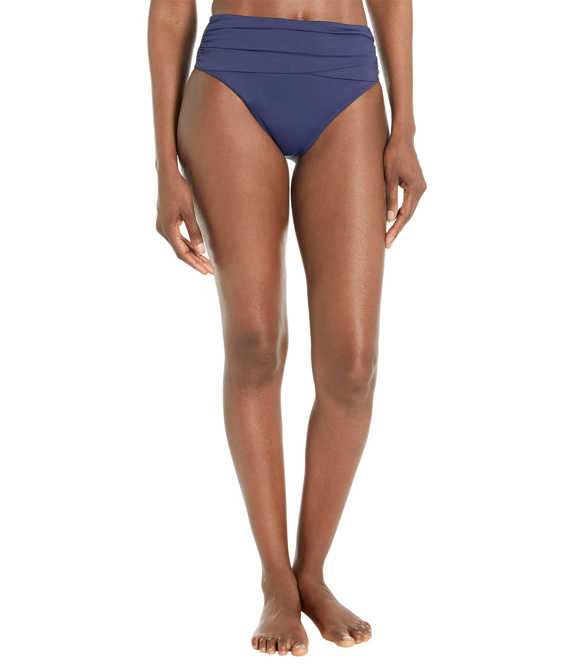 Island Goddess Banded Mid Waist Pant Bikini Swimsuit Bottom