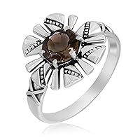 Smoky Quartz 925 Sterling SilverUnique Costume Promise Stylish Fashion Jewelry for Women & Girls