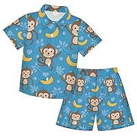 Monkey Boys Hawaiian Shirts Button-Down & Dress Shirts