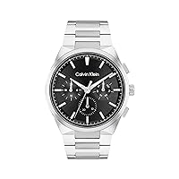 Calvin Klein Distinguish - Men's Multifunction Watch Stainless Steel - Water Resistant 3 ATM/30 Meters - Elevate Your Style with an Architecturally Inspired Men's Timepiece - 44 mm