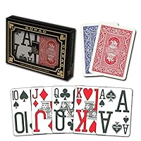 2 Deck Set of Copag Magnum Plastic Playing Cards with Bonus Cut Card - Super Large Characters (Numbers & Letters)