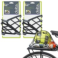 Small Cargo Net (2-Pack) by Delta Cycle - Expandable Bungee Net with Hooks Stretches 2X in Size - Bike Cargo Net Keeps Your Gear Tightly in Place for Bikes & Kayaks