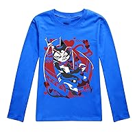 Kids Hazbin Hotel O-Neck T-Shirts-Fall Comfy Lightweight Long Sleeve Tops Casual Loose Fit Pullover for Boys