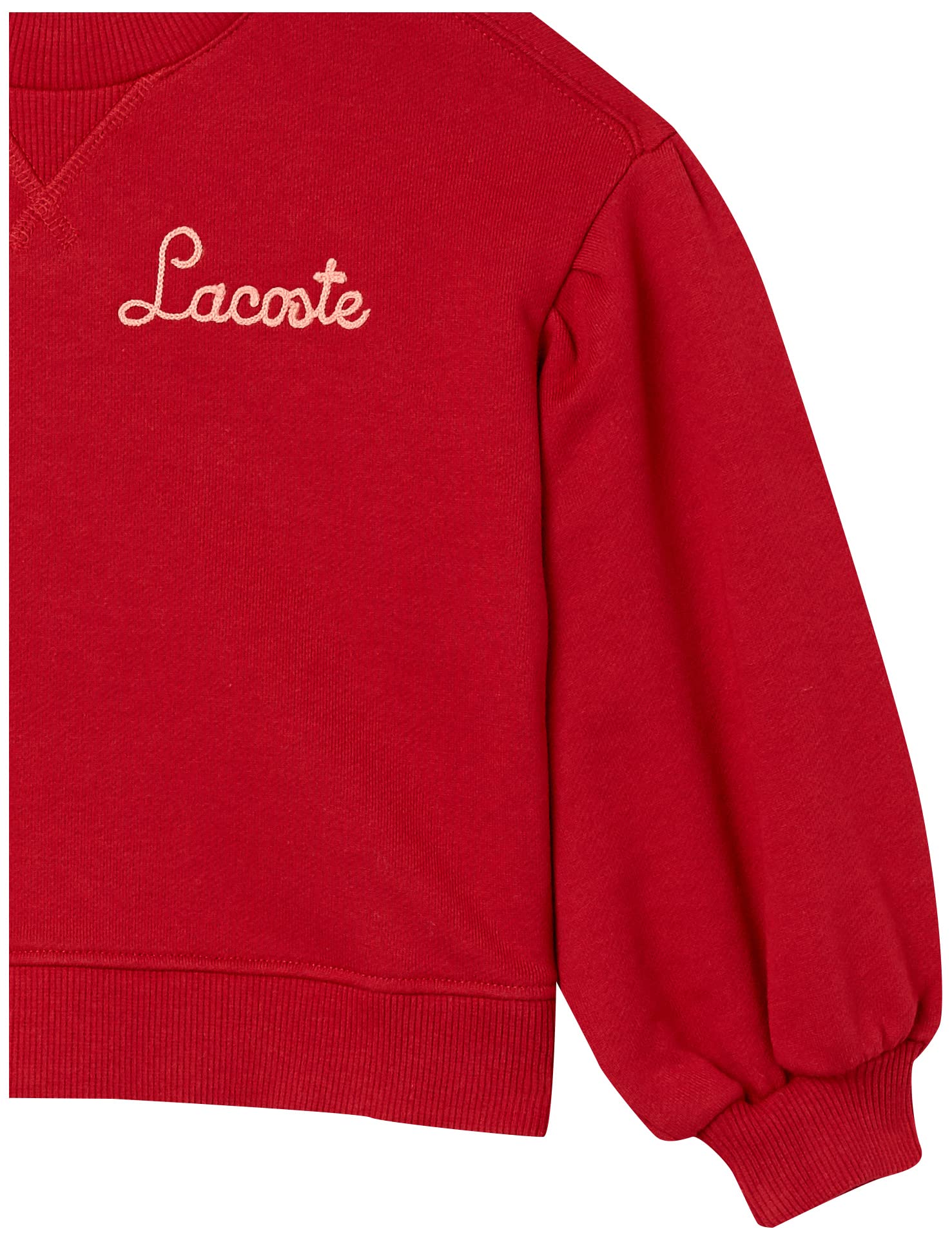 Lacoste Girl's Long Puff Sleeve Crewneck Sweatshirt