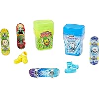 Hot Wheels Skate Fingerboards & Skate Shoes, 2 Flavor Containers with 2 Exclusive Boards & 1 Pair of Removable Skate Shoes in Portable Storage Containers (Amazon Exclusive)