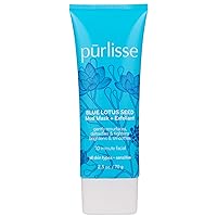 purlisse Blue Lotus Seed Mud Mask and Exfoliant - Brightening and Exfoliating Face Scrub Masque For All Skin Types 2.5 ounce