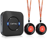 CallToU Wireless Caregiver Call Button Ederly Monitoring Alert Systems for Seniors 1 Plugin Receiver 2 Waterproof Transmitters