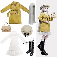 Proudoll 1/3 BJD Doll Clothes 60cm 24in SD Ball Jointed Dolls Accessories Set Hat Wig Coat Dress Handbag Boots