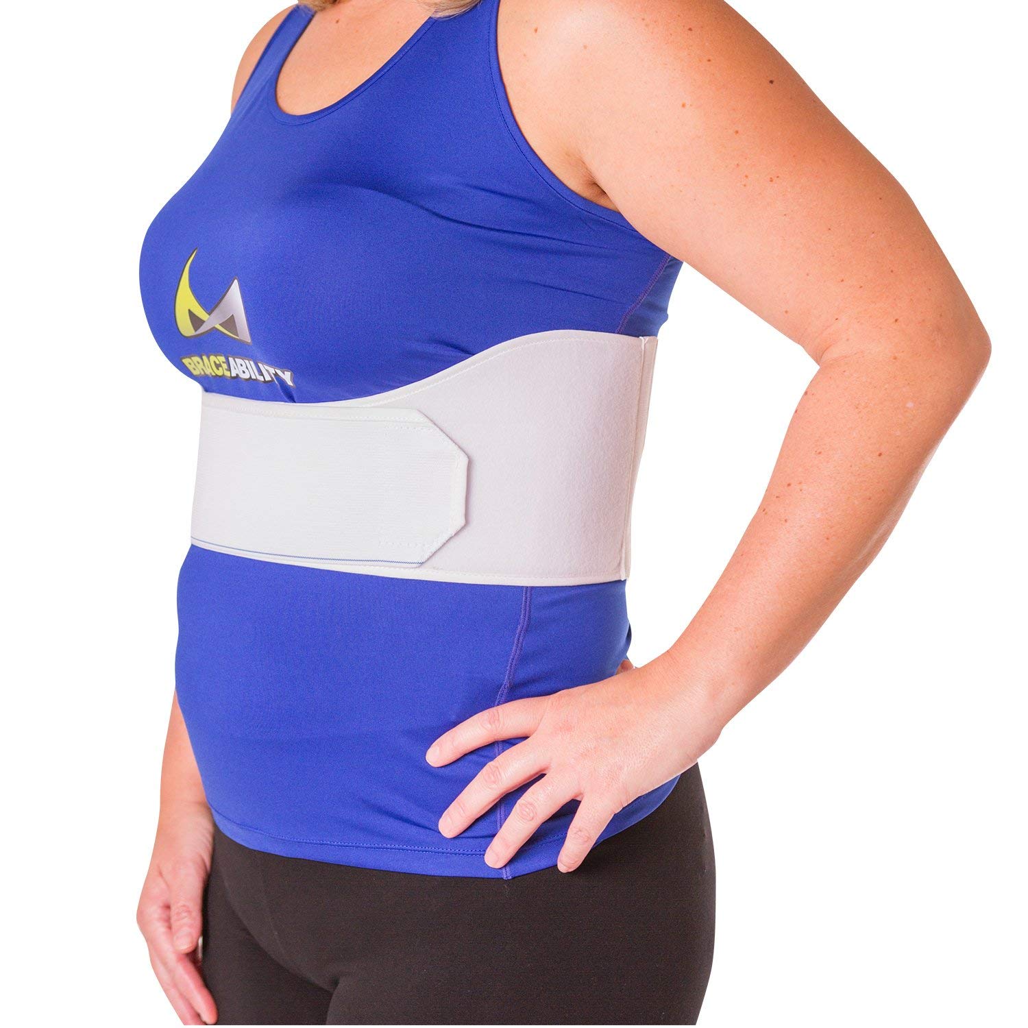 BraceAbility Rib Injury Binder Belt - Female Universal Broken Rib Brace for Cracked Ribs, Rib Cage Protector Wrap for Sore or Bruised Support, Sternum Injury for Women (Fits 36”-58”)