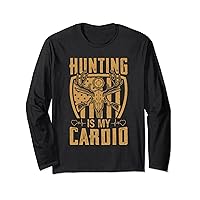 Hunting Is My Cardio Funny Hunter Deer Hunting Long Sleeve T-Shirt