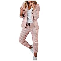 Elegant Business Outfit for Women, 2 Piece Set for Work Blazer Jacket and Pants Outfits Dressy Casual Suit Sets