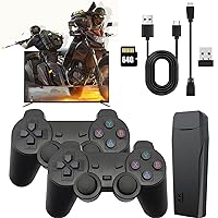 Retro Game Console, 21000+ Childhood Classic Games with 64GB Card, Nostalgia Stick with Dual 2.4G Wireless Controllers, Plug and Play Retro TV Game Stick, Gift for Kids Adults (64G)