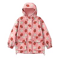 Avoogue Toddler Rain Jacket Windbreaker Lined Raincoat Waterproof Hooded Lightweight Rain Coats With Pockets 4-12T