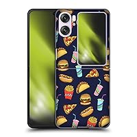Head Case Designs Officially Licensed Micklyn Le Feuvre Fast Food On Navy Patterns 2 Hard Back Case Compatible with Oppo Find N2 Flip
