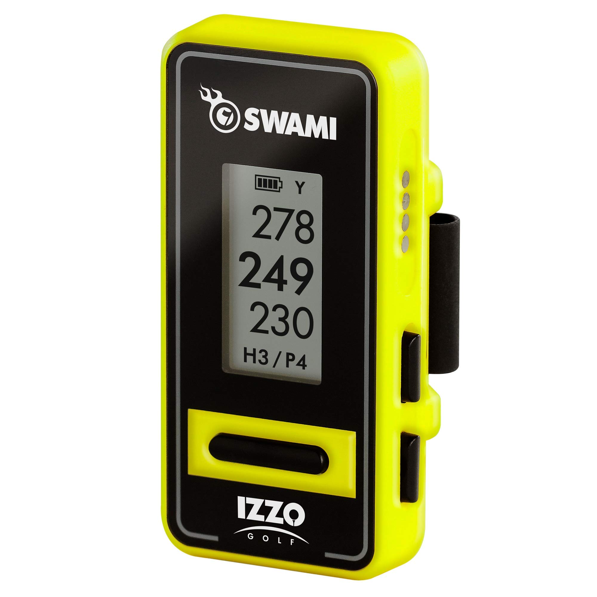 Izzo Golf Swami Clip-On Golf GPS With Voice Feature, Yellow