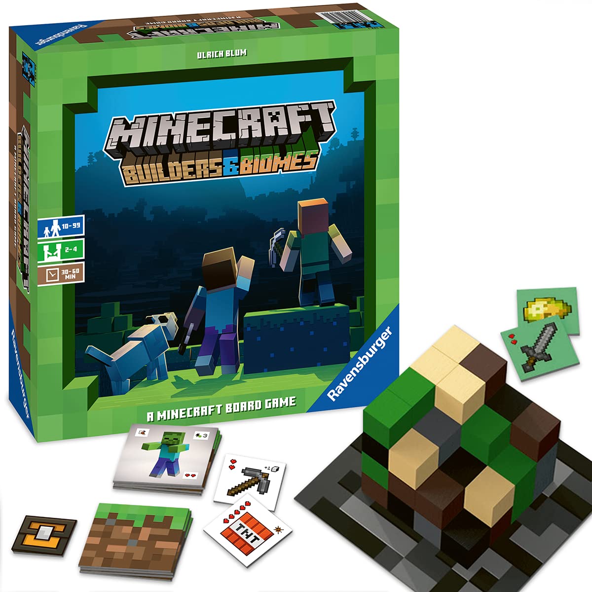 Ravensburger Minecraft: Builders & Biomes Strategy Board Game, 2-4 players, Ages 10 & Up