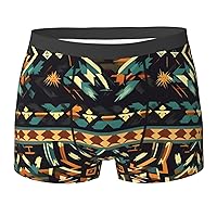 Native American Patterns Print Mens Boxer Briefs Funny Novelty Underwear Hilarious Gifts for Comfy Breathable