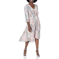 Adrianna Papell Women's Floral Printed Buttoned Dress