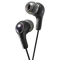 JVC Gumy in Ear Earbud Headphones, Powerful Sound, Comfortable and Secure Fit, Silicone Ear Pieces - HAFX7B Black, Small