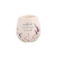 Pavilion - Sister - 8 Ounce Ceramic Candle, Jasmine Scented Candle, Sisters Gift from Sister, Inspirational Gifts for Women, Best Friend Bestie BFF Relaxing Candle, 1 Count, Cream