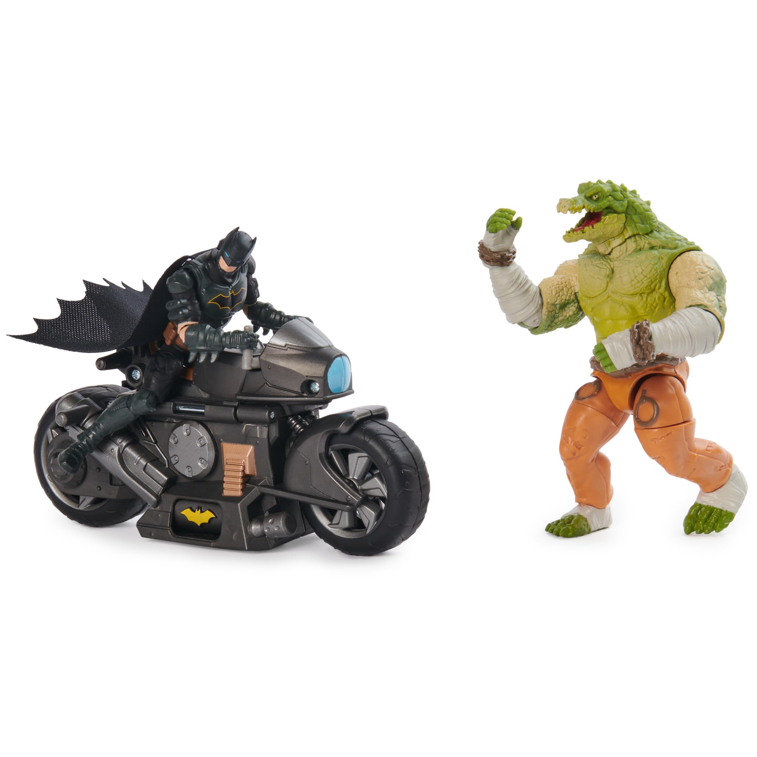 DC Comics, Batman Transforming Batcycle Battle Pack with Exclusive 4-inch Killer Croc and Batman Action Figure, Kids Toys for Boys and Girls Ages 4+