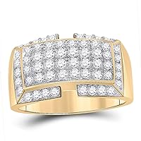 The Diamond Deal 10kt Yellow Gold Mens Round Diamond Fashion Ring 1 Cttw