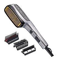 RED by KISS 1875 Ceramic Ionic Hair Styler with Detangler Pik, Professional Quick Blow Dry Comb, 4 Heat/Speed Settings, Cool Shot Button, Ideal for Curling & Straightening