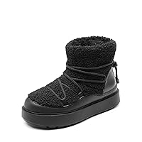 DREAM PAIRS Women's Warm Winter Snow Boots Moon Boots Womens Ankle Boots Faux Fur Lined Waterproof Mid Calf Booties Comfortable Insulated Outdoor Non-Slip Lace-Up Shoes