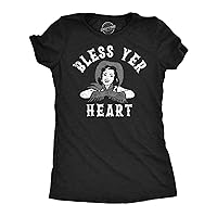 Womens Bless Yer Heart Funny T Shirt Sarcastic Southern Bell Graphic Tee for Ladies