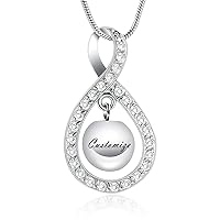 Infinity Love Urn Pendant Stainless Steel Snake Chain Cremation Jewelry for Ashes for Woman Urn Jewelry