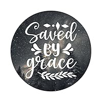 Saved by Grace Vinyl Sticker Decal 50 Pieces Positive Christian Quote Vinyl Stickers Waterproof Water Bottle Stickers Vinyl Stickers for Water Bottle Luggages Laptop Computer 4inch