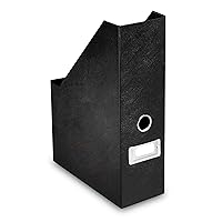Snap-N-Store Fiberboard Magazine File with PVC Laminate, 12.25 x 3.88 x 9.75 Inches, Back to School Supplies for College Students, Black, 2 Pack (SNS02065)