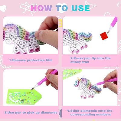 Outee 15Pcs Diamond Painting Art Kits For Kids 5D Diamond Arts