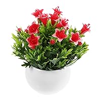 Faux Plant in Pot Realistic Fake Potted Flowers Faux Potted Plants Faux Potted Tree Miniature Turtles Simulation Plants Artificial Potted Grass Bonsai Decor Bouquet Red Lily Pp