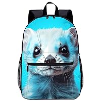 Cute Ferrets 17 Inch Laptop Backpack Large Capacity Daypack Travel Shoulder Bag for Men&Women