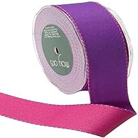 May Arts 1-1/2-Inch Wide Ribbon, Purple and Pink Reversible Grosgrain
