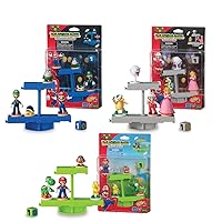 Epoch Games Super Mario Balancing Game Bundle, 3 Tabletop Action Games for Ages 4+ with 12 Collectible Super Mario Action Figures, Multi (7386)