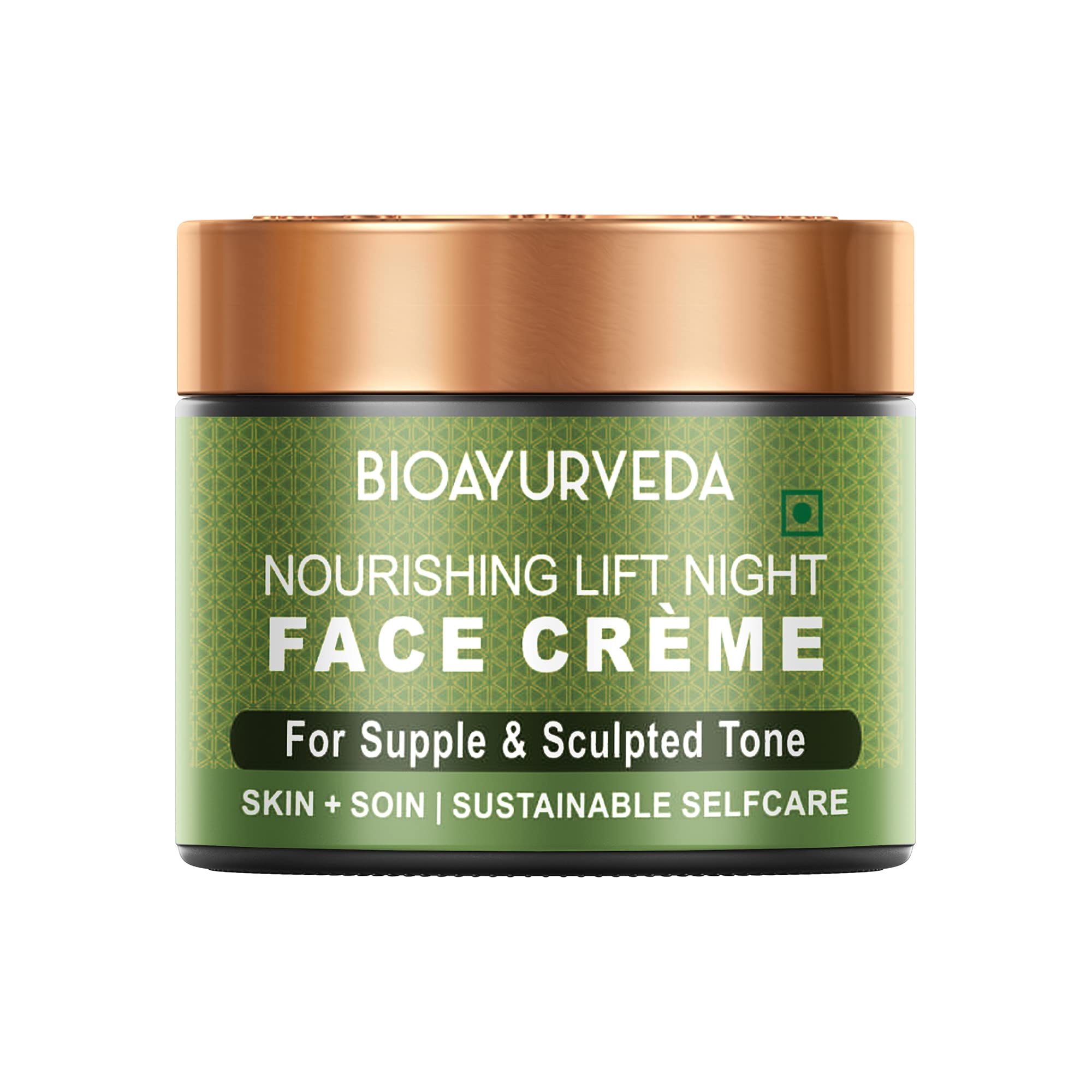 BIOAYURVEDA Nourishing Lift Night Face Cream Organic Facial Moisturizer for Women Men (2 Oz)