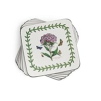 Portmeirion Botanic Garden Collection Coasters | Set of 6 | Cork Backed Board | Heat and Stain Resistant | Drinks Coaster for Tabletop Protection | Measures 4 x 4